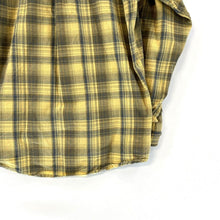 Red Head Men's Plaid Button Up Shirt Lightweight Workwear Yellow Blue Size S