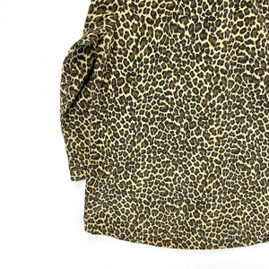 Joan Rivers Women's Light Jacket Blouse Pockets Leopard Cheetah Brown Size M