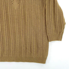 Blair Women's Knit Top Ribbed Lightweight Sweater Cozy VTG Camel Brown Size M